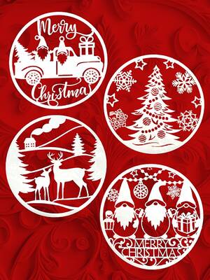 Stencil Ornament Set; 10 cm - 1