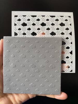 Stencil Rainy Clouds; 11*11 cm - 1