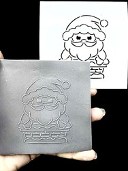 Stencil Santa on the Chimney; 9*9 cm
