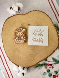 Stencil Santa on the Chimney; 9*9 cm (1)