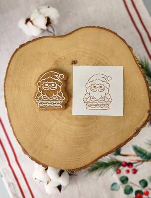 Stencil Santa on the Chimney; 9*9 cm - 2