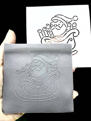 Stencil Santa's Sleigh; 9*9 cm - 1
