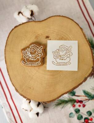 Stencil Santa's Sleigh; 9*9 cm - 2