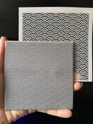 Stencil Waves; 11*11 cm - 1