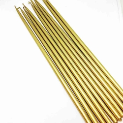 Uzun ince mum GOLD 30 cm; 8'li paket