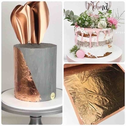 Varak dekoratif yaprak ROSE GOLD (yenilemez); 25li paket